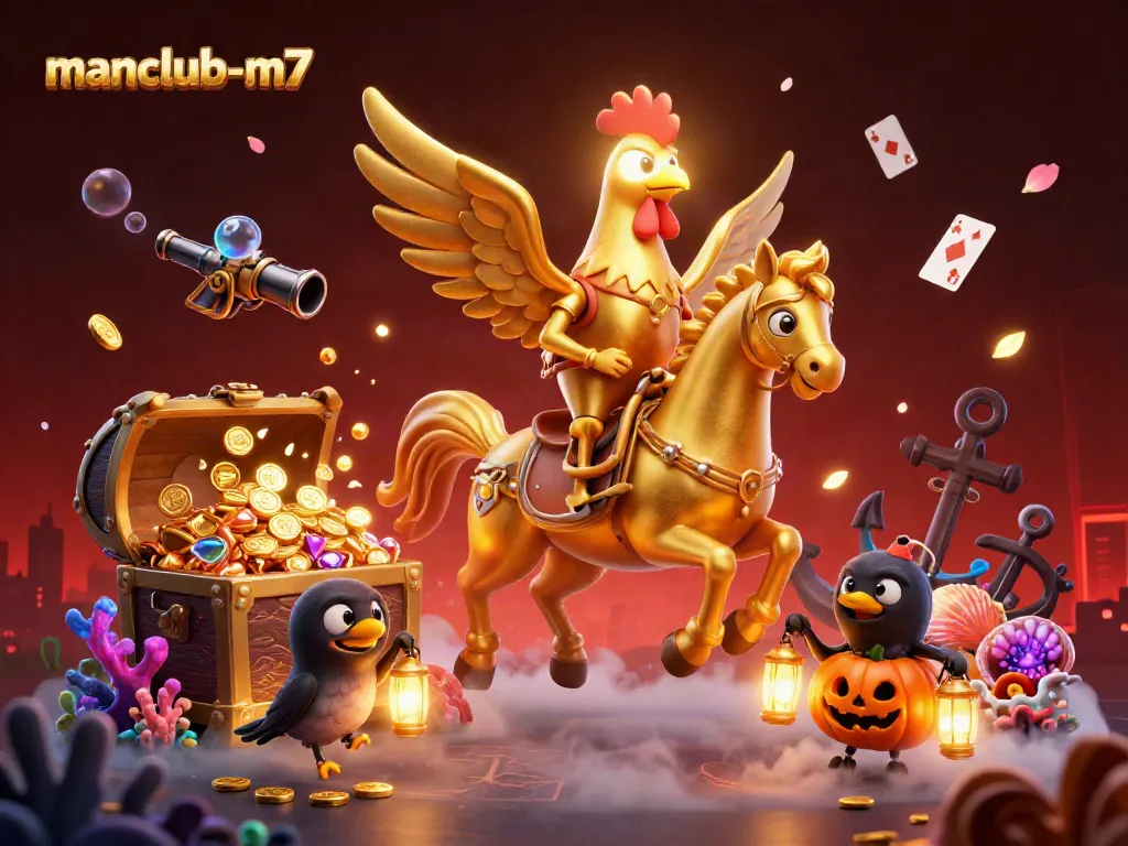 Engage with manclub-m7 in a vibrant casino scene featuring unique characters and dynamic game elements.