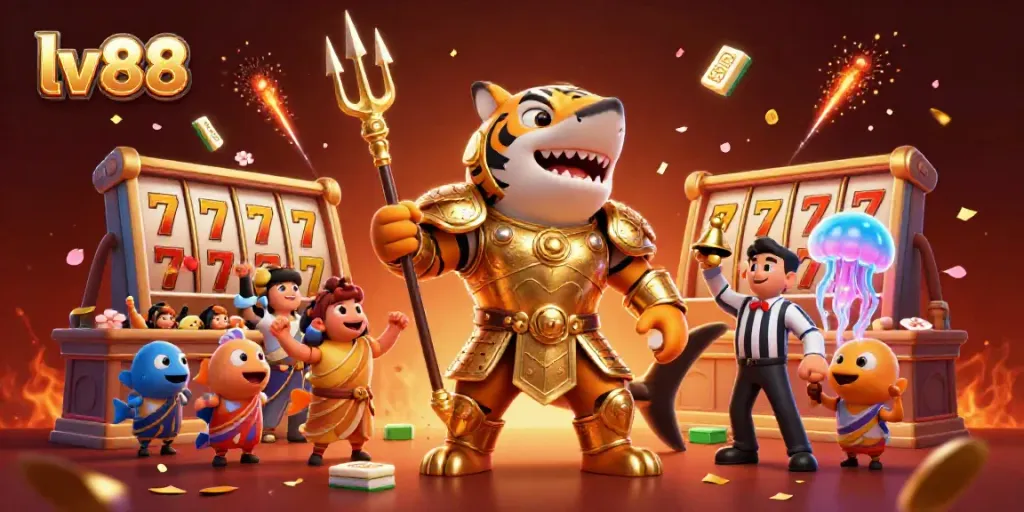 Engage in thrilling action at lv88 with this vibrant underwater casino scene filled with games.