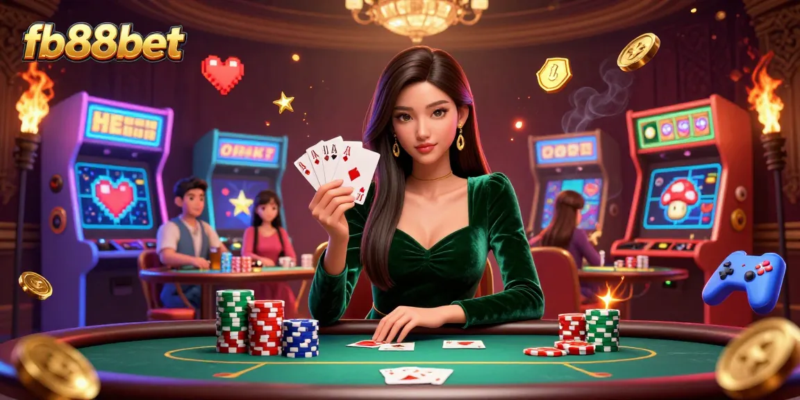 Experience tension and strategy at fb88bet with a focused Asian woman at a poker table.
