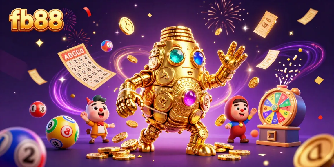 Experience immersive gameplay at fb88 with a vibrant 3D illustration showcasing dynamic casino elements.