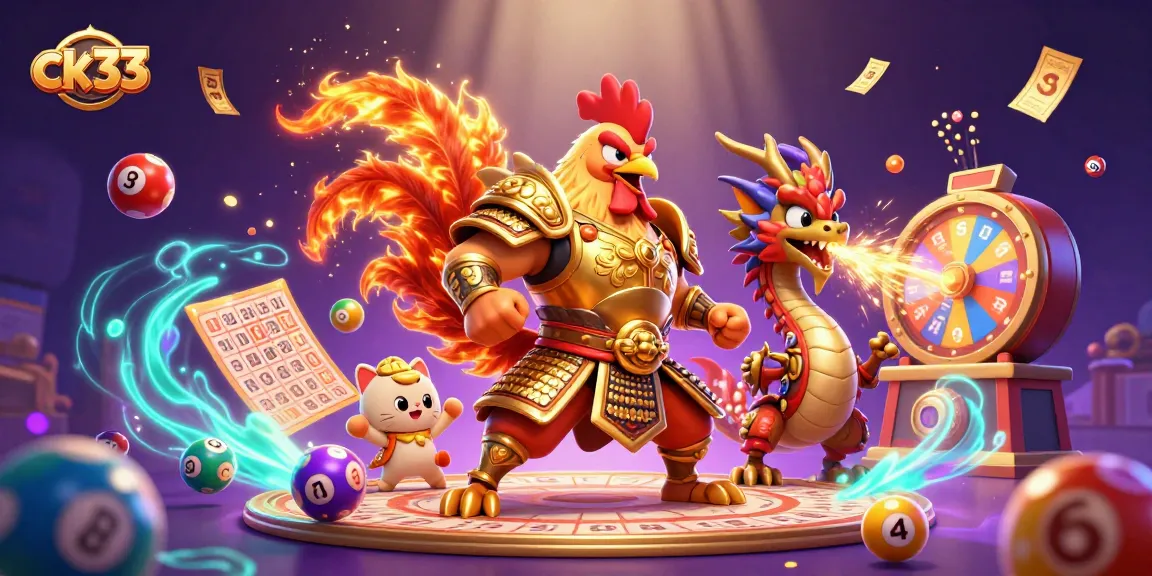 Engage in thrilling gameplay at ck33 with a dynamic scene of colorful lottery elements.