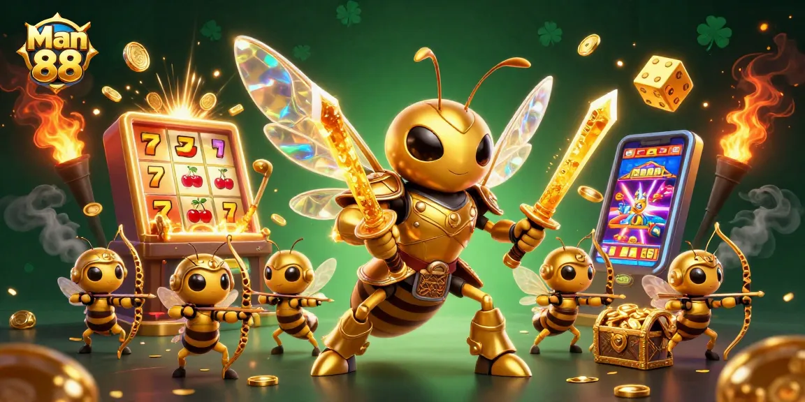 Experience thrilling wins with Man 88 in a vibrant casino adventure scene showcasing colorful games.