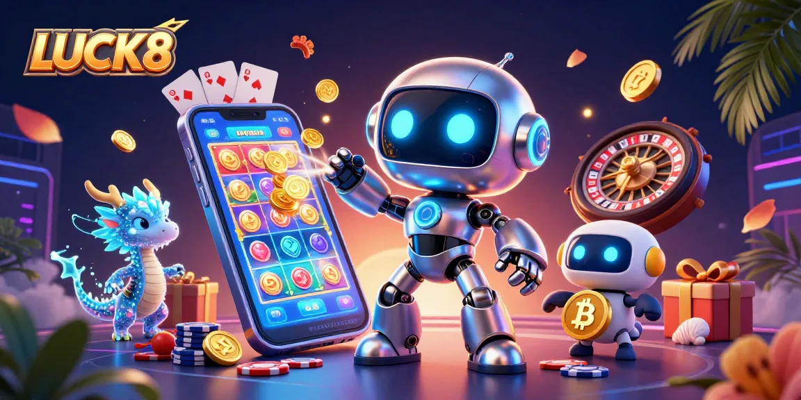 Engage with LUCK8 in a vibrant online casino world, showcasing exciting gambling elements.