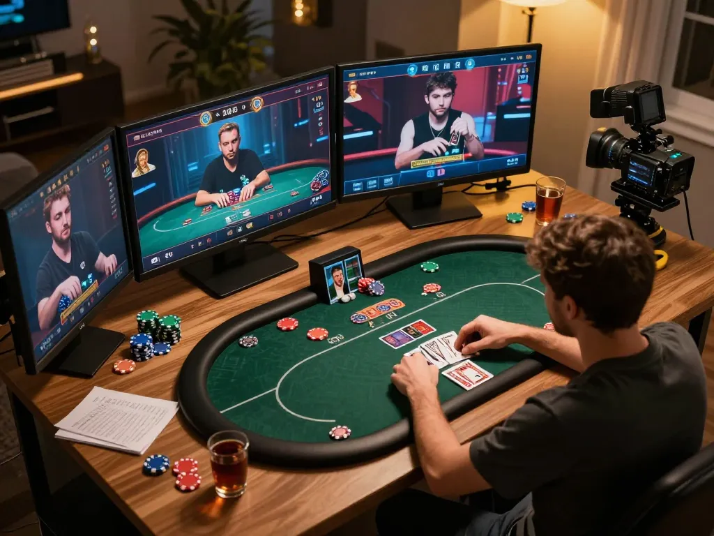 79king player engaged in an online poker game, focusing on strategy and strategic betting.