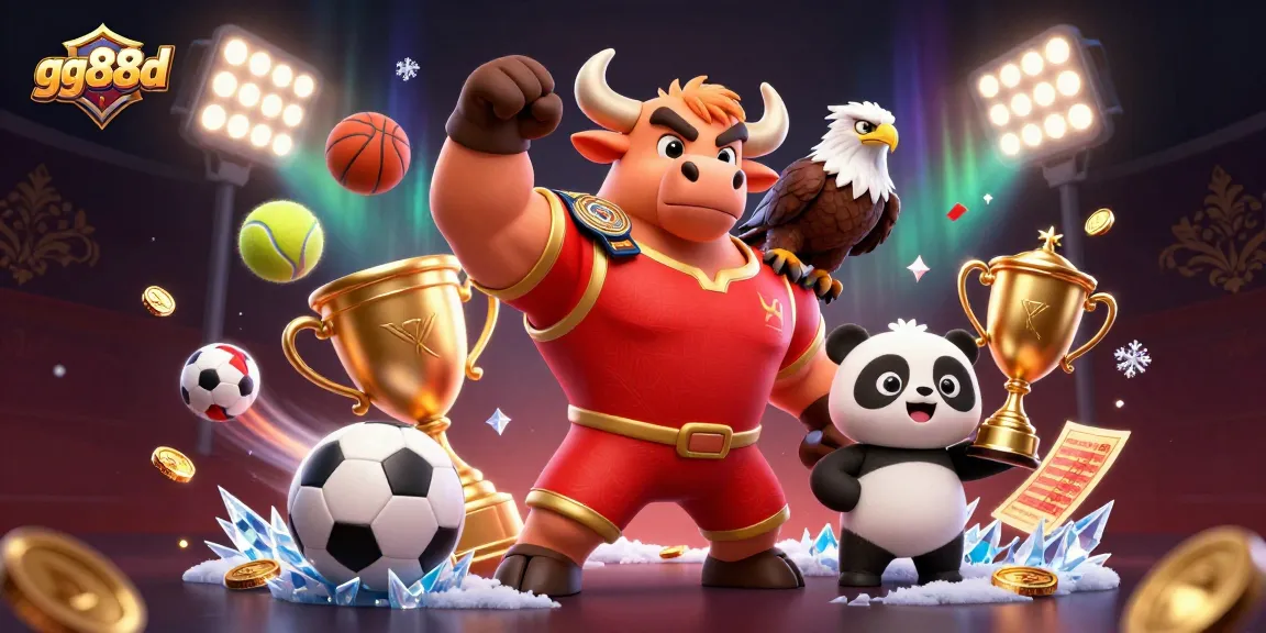 Win big with gg88d in this dynamic 3D illustration featuring themed casino characters and gaming elements!