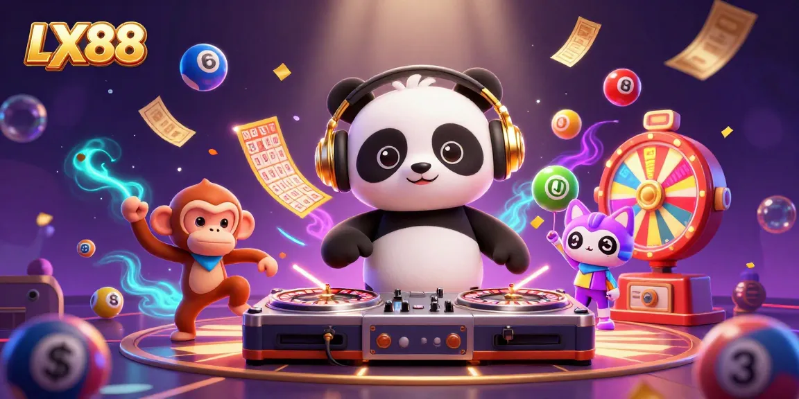Engage in thrilling gameplay with LX88 as colorful lottery balls and dynamic casino elements come alive.