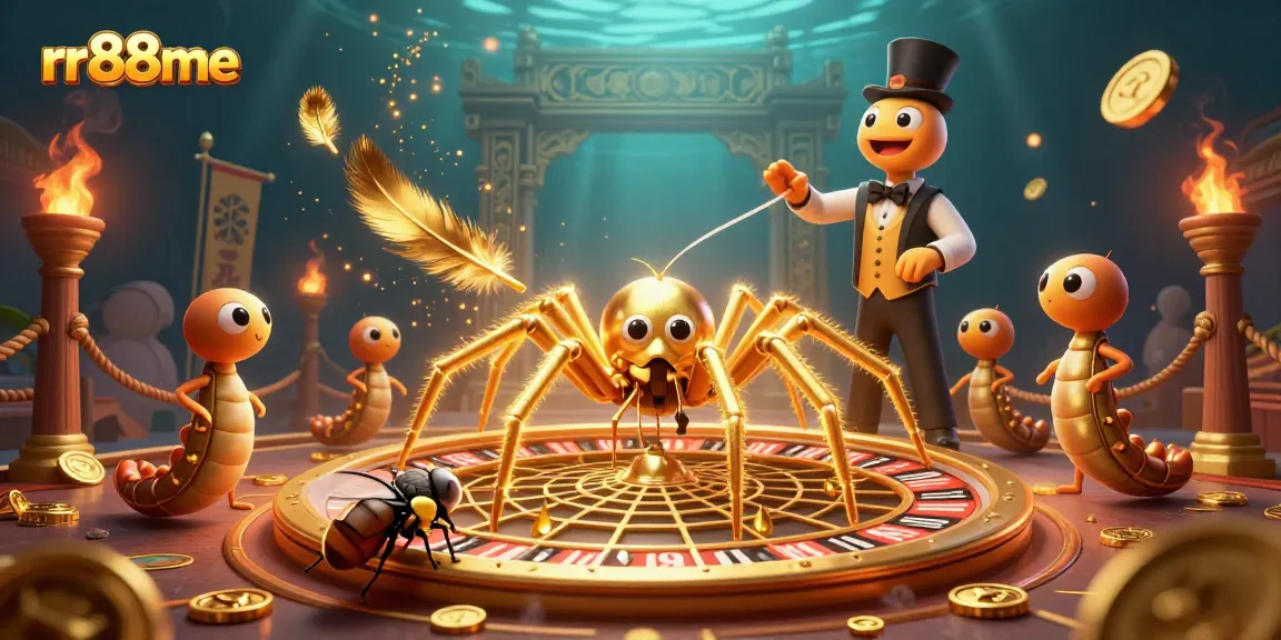 rr88me showcases an exhilarating scene of a roulette wheel web, capturing the thrill of online gambling.