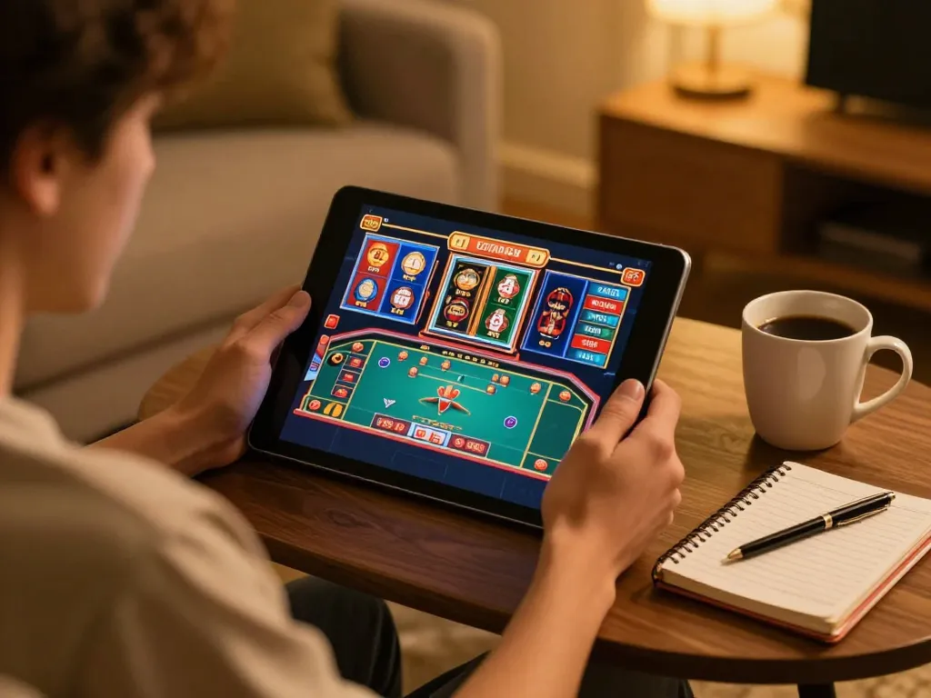Engaging online gambling session using open88ss with a vibrant gaming interface and cozy atmosphere.