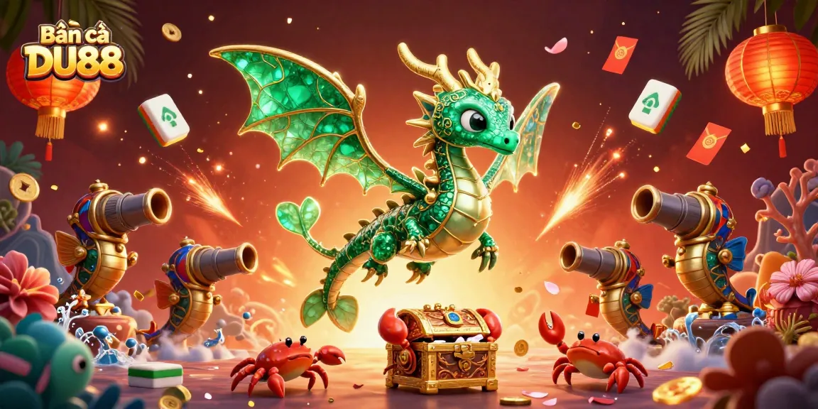 Bắn cá DU88 invites players to embark on an aquatic adventure with 3D sea creatures and vibrant casino elements.