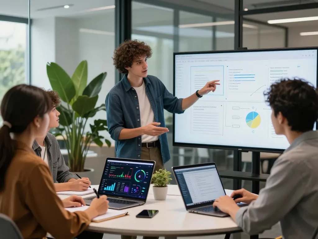 Team brainstorming on sex ai applications in a modern office environment, showcasing collaboration and innovation.