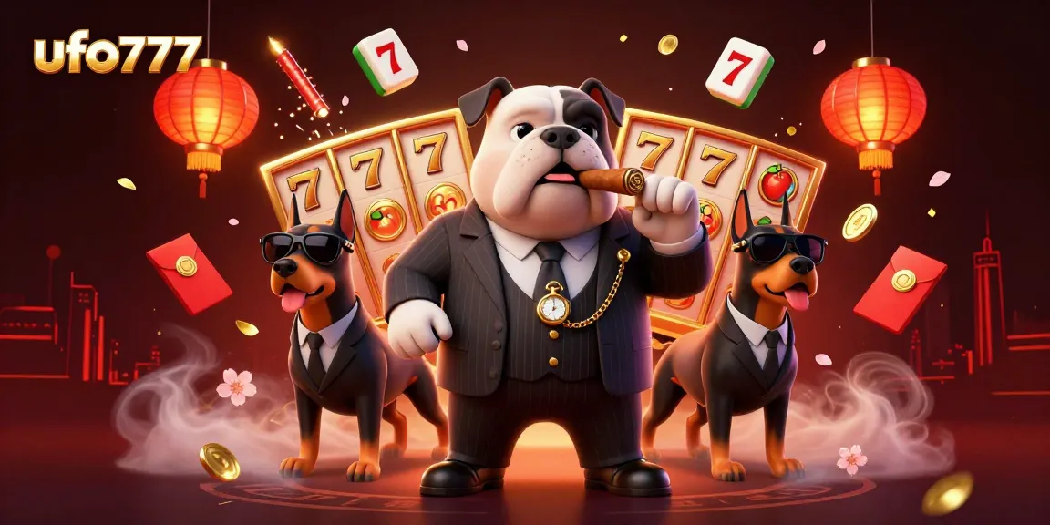 Play the exciting games at ufo777 with a vibrant casino-themed illustration featuring iconic characters.