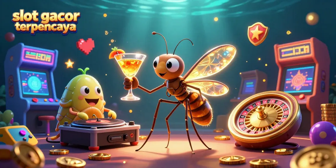 Experience slot gacor terpercaya through an engaging 3D scene with vibrant gaming elements and characters.