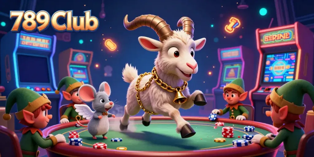 Experience the thrilling 789 Club casino environment with vibrant characters and game elements in a dynamic illustration.
