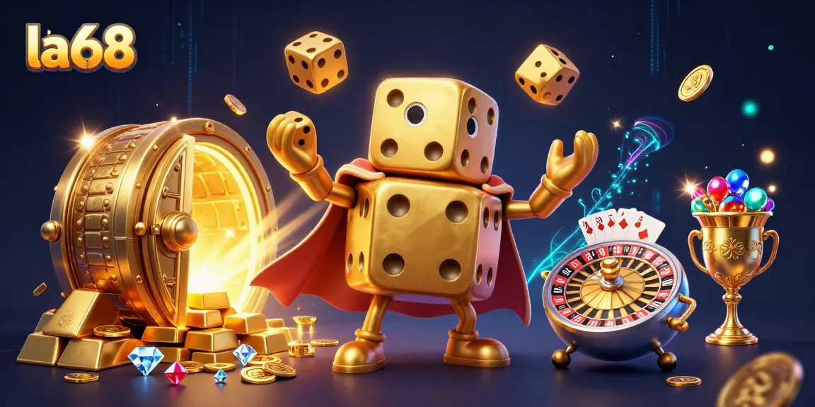 Experience thrilling gameplay at la68 with a vibrant illustration showcasing online casino excitement.