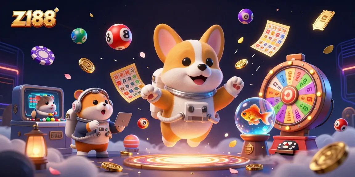 Experience the exciting world of z188 with a playful space casino scene featuring lucky characters and vibrant gaming elements.