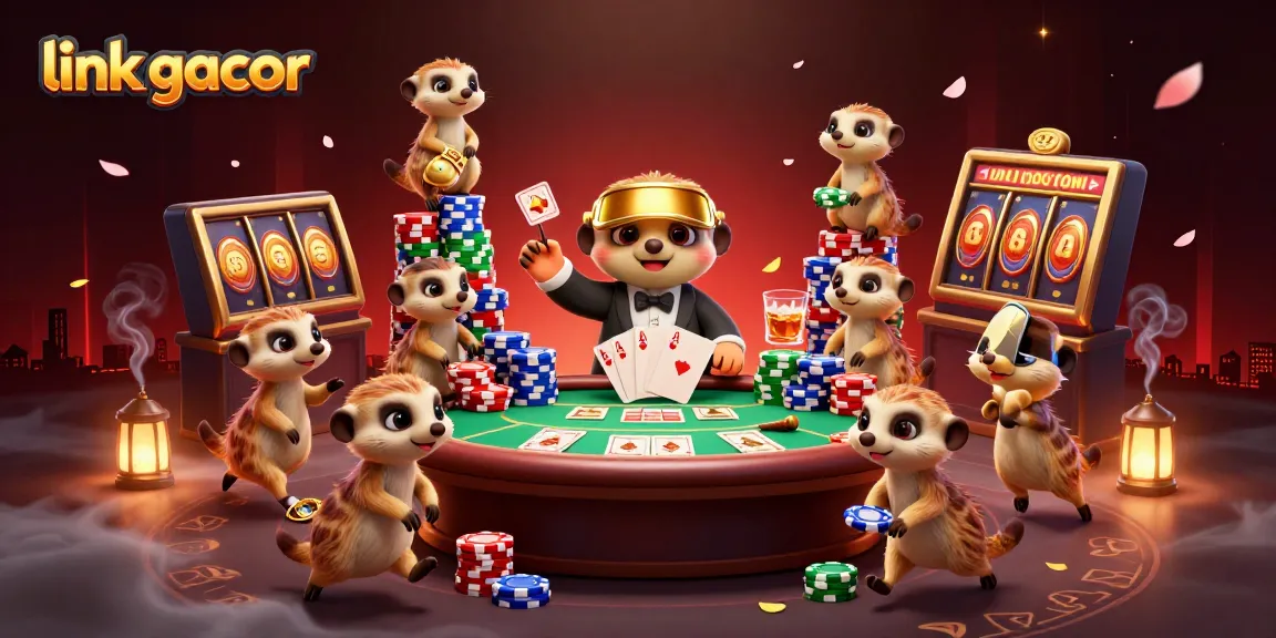 Experience thrill and excitement at link gacor with lively meerkats operating a dynamic casino scene.