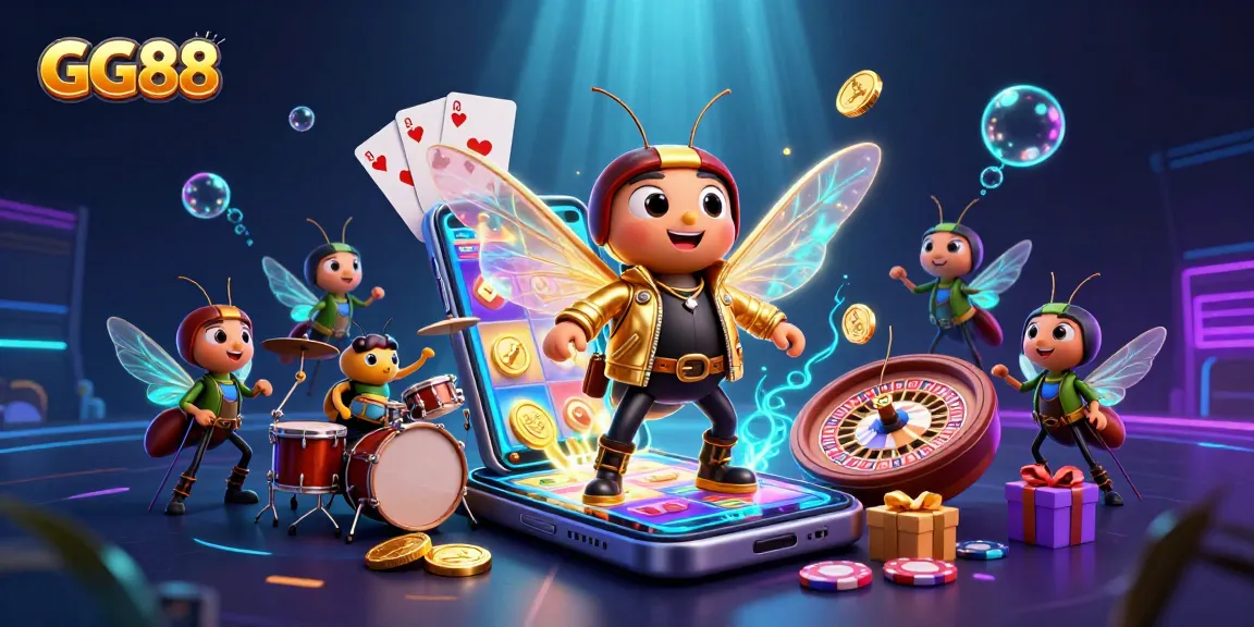 Experience exciting wins at GG88 with vibrant casino action and games in a dynamic 3D scene.