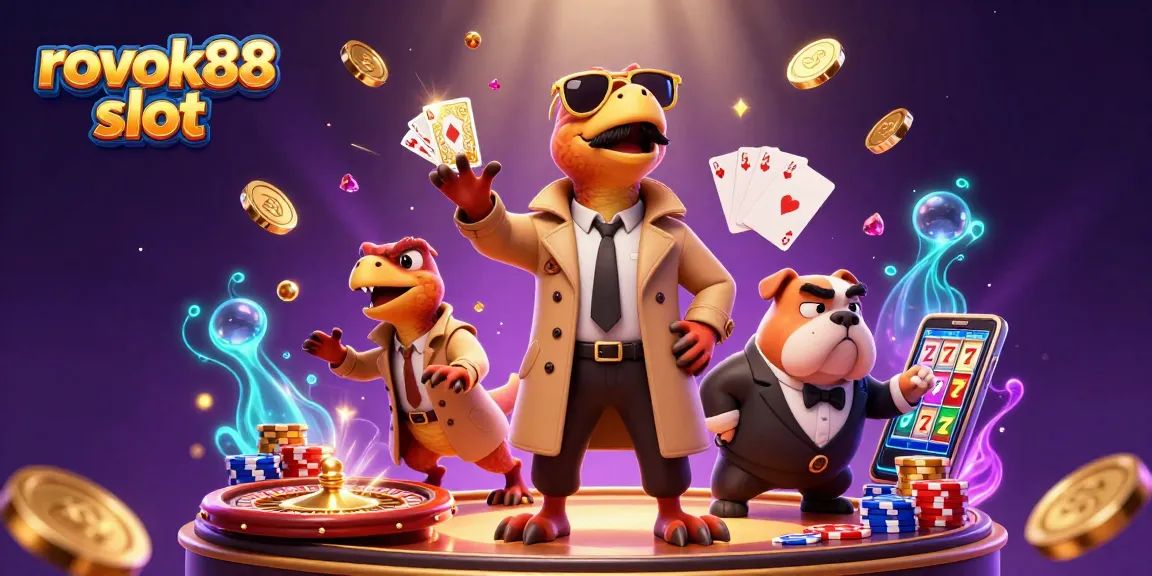 Engage in excitement with rokok88 slot as cheerful raptors sneak into a casino, radiating fun vibes.