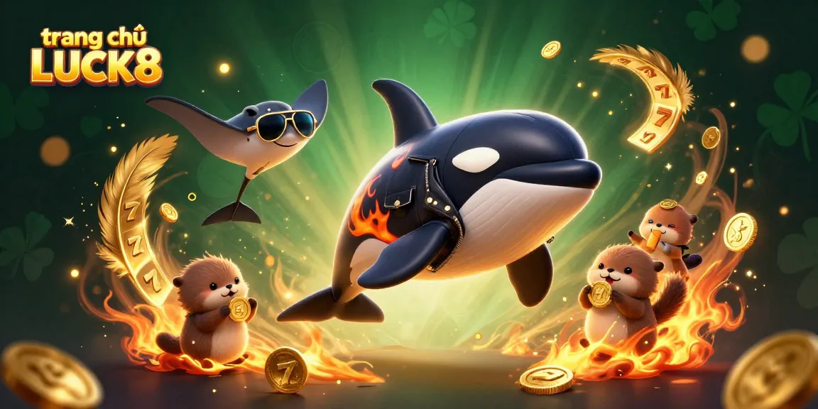 Experience the excitement at trang chủ LUCK8 with vibrant characters in a dynamic casino scene.