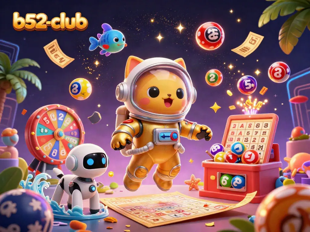 Win exciting prizes with b52-club's thrilling lottery games and a spectacular cosmic adventure!
