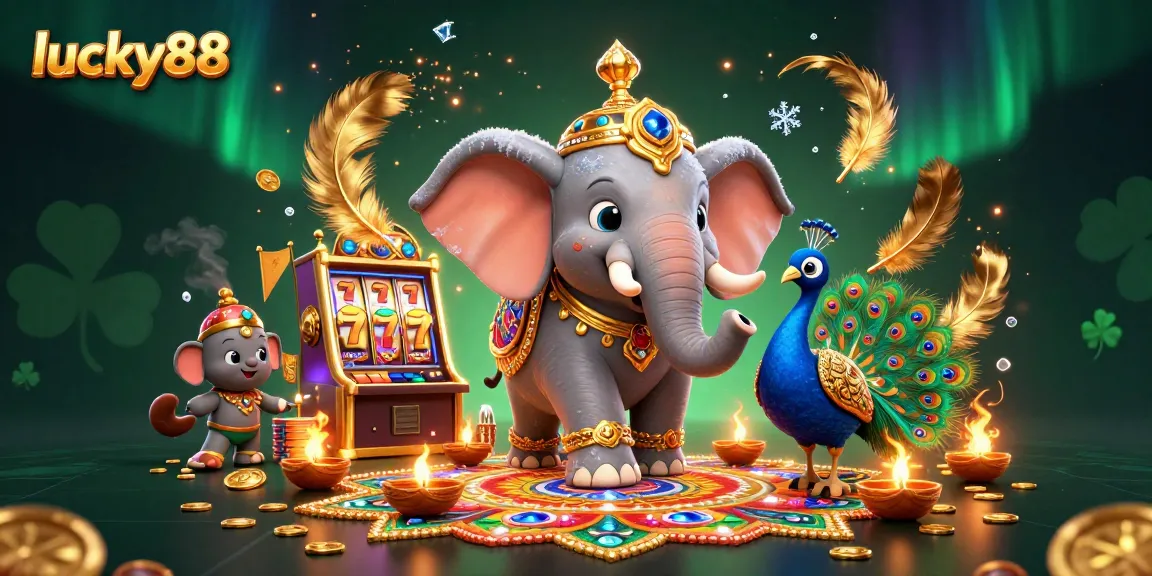 Spin to win big with lucky88's vibrant casino experience featuring golden tokens and colorful characters.